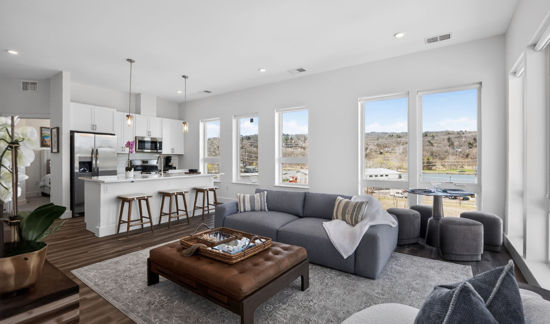 living room and dining room