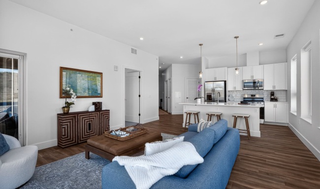 living room and dining room 